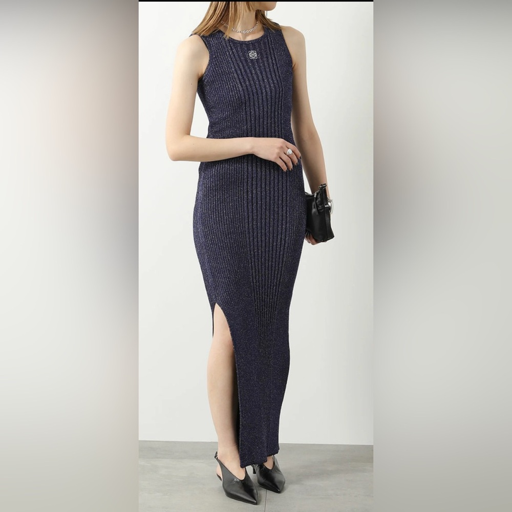 Loewe Anagram ribbed-knit dress